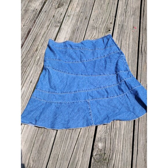 Vintage Denim Skirt Layered Midi Skirt Style & Co Size 16 Vtg Y2k - Picture 1 of 2